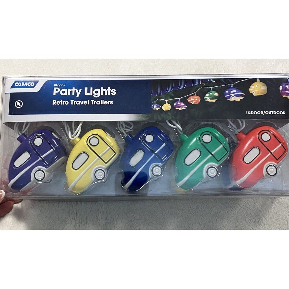 NIB Camco Retro Travel Trailer Party Lights Camper RV Outdoor Decor Lighting